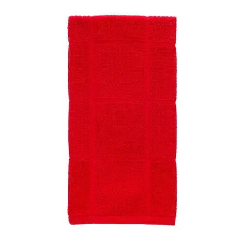 Kitchen Towel Red Cotton Checked Parquet Red - pack of 6