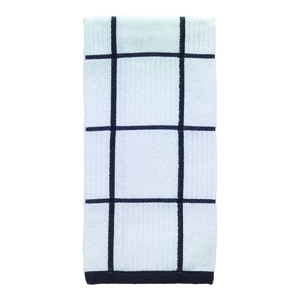 T-Fal Charcoal Solid and Check Parquet Cotton Kitchen Towel (6-pack)