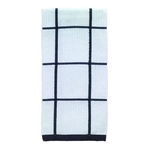 Kitchen Towel Charcoal Cotton Checked Parquet Charcoal