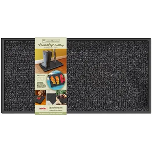 Boot/Shoe Scraper Drain and Dry 28" L X 14" W Black AstroTurf Black