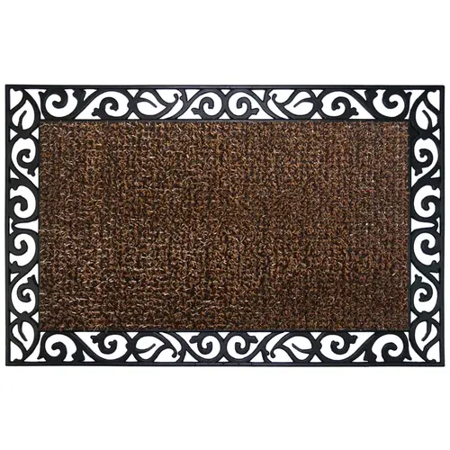 GrassWorx 10376396 Door Mat Clean Machine 36" L X 24" W Brown Wrought Iron Indoor and Outdoor AstroTurf Nonslip Brown