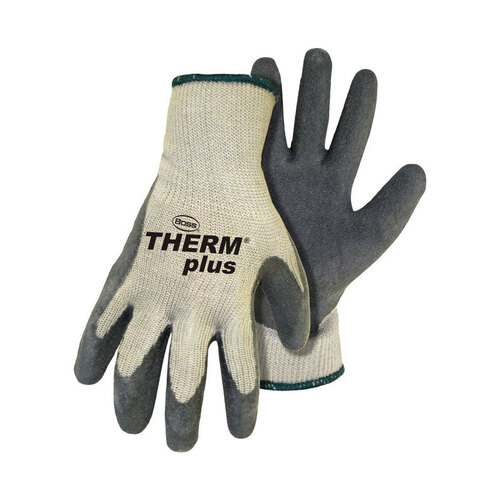 plus Protective Gloves, Unisex, M, Knit Wrist Cuff, Acrylic Glove, Gray/White