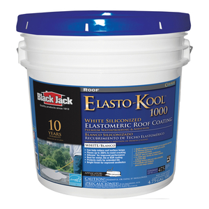Black Jack 5530-1-30 Roof Coating Elasto-Kool 1000 Gloss White Acrylic 4.75 gal White
