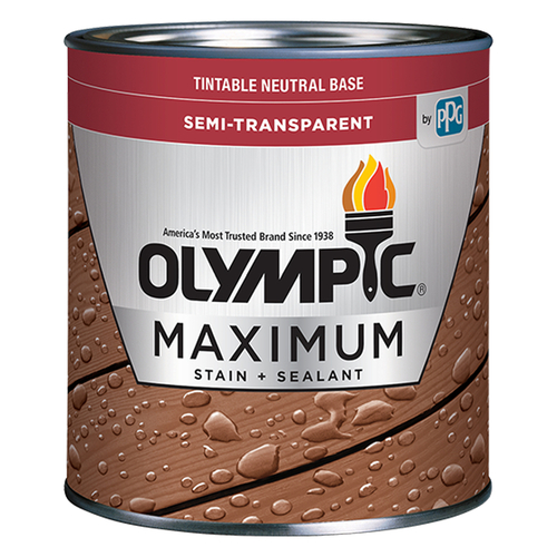 Olympic 79550A/01XCP4 Stain and Sealer SemiTransparent Satin Neutral
