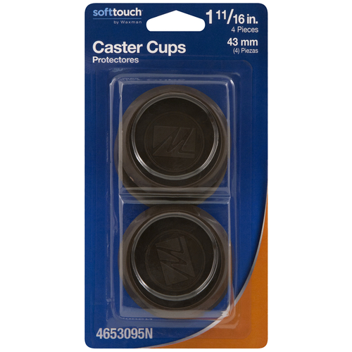 Softtouch 4653095N Caster Cup Plastic Brown Round 111/16" W X 111/16
