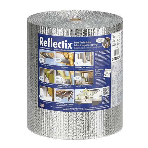 Reflectix 5018763 Foil Insulation 16" W X 50 ft. L R-3.7 to R-21 Reflective Radiant Barrier Roll 67 sq ft
