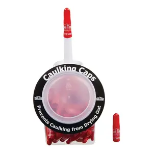 Tool Time CC001-XCP75 Reusable Caulking Caps Red Industrial Vinyl Red - pack of 75
