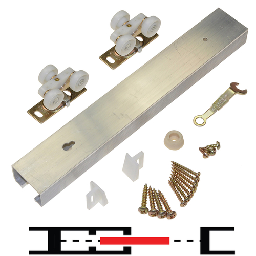 Johnson Hardware 100721DR Pocket Door Track and Hardware Kit 100PD Aluminum