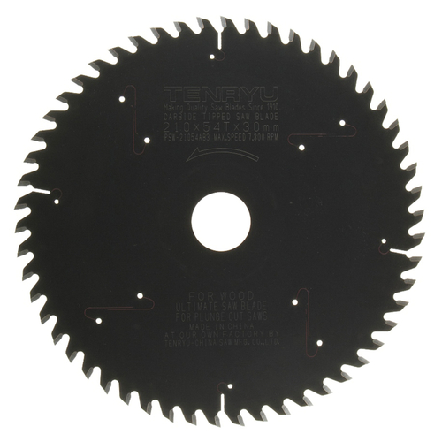 Tenryu PSW-21054AB3 Saw Blade 210 mm D X 30 mm Plunge Cut PTFE Coated 54 teeth