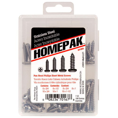 Sheet Metal Screw Kit Assorted in. S Phillips Pan Head