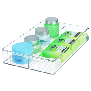 iDesign Linus Clear Storage Bins  Closet organization, Bathroom