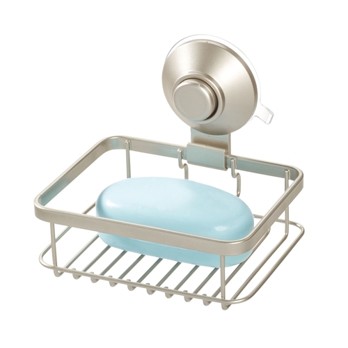 iDesign 23755 Shower Wall Soap Dish Caddy Everett 4.67" H X 4.25" W X 5.2" L Satin Silver Satin