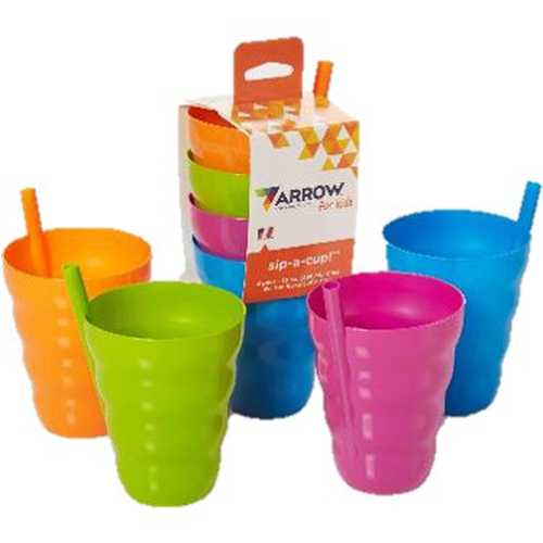 Arrow Home Products 26344 Cup Assorted Plastic Sip-A 4" D Assorted