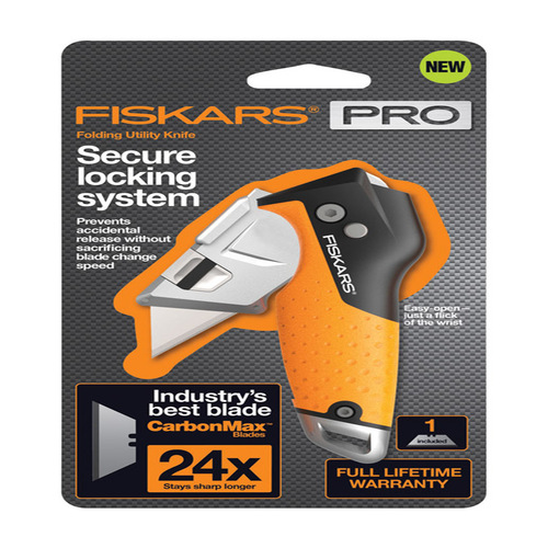 Fiskars Pro 5 in. Folding Pro Utility Knife Orange 1 pk -Pack of 1