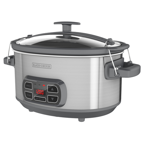 Slow Cooker 7 qt Silver Stoneware Silver