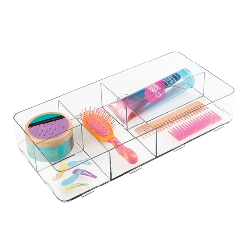 iDesign 9.75-in x 3.25-in Clear Plastic Drawer Organizer in the Drawer  Organizers department at