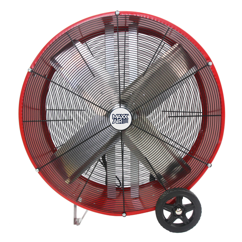 MaxxAir BF30DD RED Barrel Fan 33" H X 30" D 2 speed Powder-Coated