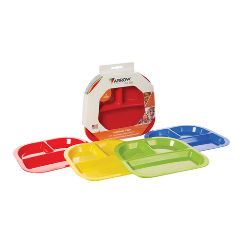 Divided Plate Assorted Plastic Square Assorted