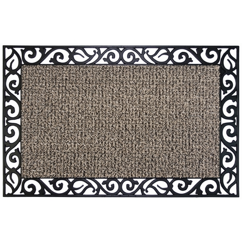 Grassworx 10374067 18 x 30 Wrought Iron Stems & Leaves Door Mat Earth Taupe | 303645600