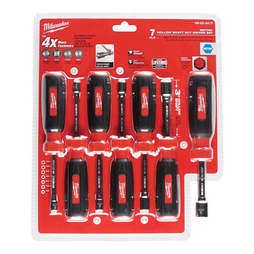 Milwaukee 48222417 Nut Driver Set Assorted in. Metric Hollow Shaft 7