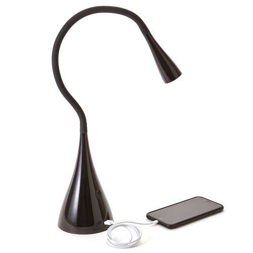 Newhouse Lighting NHGS-LED-BLK Gooseneck Desk Lamp 26" Black Black