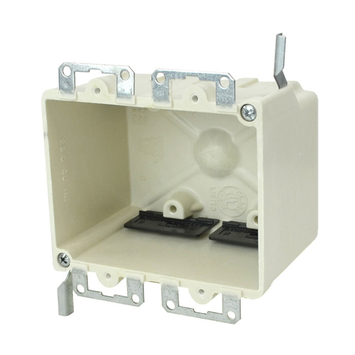 Allied Moulded H9312 EWK Weatherproof Cover Rectangle Fiberglass 2 gang For Fire Wall Assemblies Off White