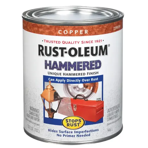 Protective Paint Stops Rust Hammered Copper 1 qt Copper - pack of 2