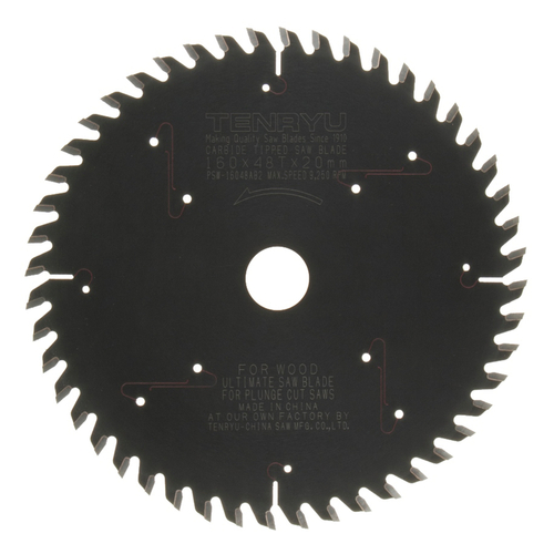 Tenryu PSW-16048AB2 Saw Blade 160 mm D X 20 mm Plunge Cut PTFE Coated 48 teeth