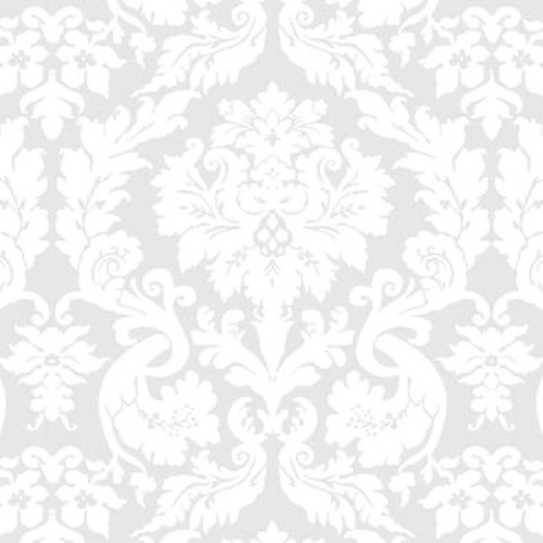 Magic Cover 54-63608-15Y Flannel Backed Covering Yard Goods .01" H X 54" W X 540" L Damask White Vinyl Damask White