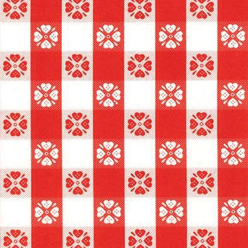 Magic Cover 54-66013-15Y Flannel Back Covering .01" H X 54" W X 540" L Red/White Vinyl Red/White