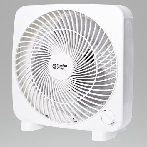 Comfort Zone CZ9BWT Box Fan 9" H 2 speed White