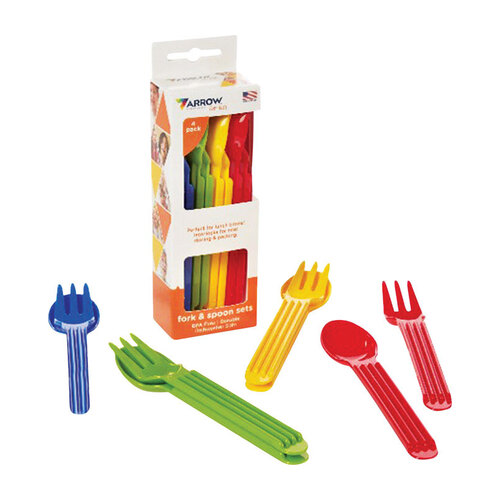 Arrow Home Products 29344 Dinnerware Assorted Plastic Spoon/Fork Set Assorted