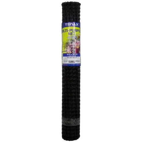 Netting 3 ft. H X 50 ft. L Polypropylene Multi-Purpose Black Black