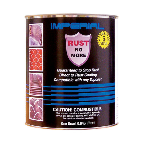IMPERIAL W59054Q-XCP6 Primer Rust No More Gray Gloss Silicone Enamel 1 qt Gray - pack of 6