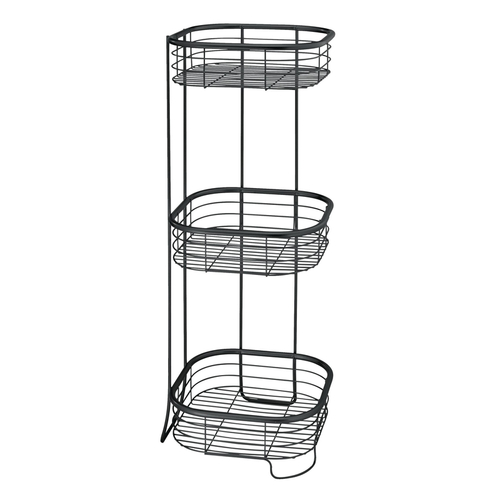 3-Tier Corner Shelf 26.25" H X 9.5" W X 9.5" D Black Steel Matte