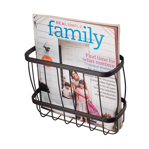 Magazine Holder York Lyra Bronze Brown Steel Bronze