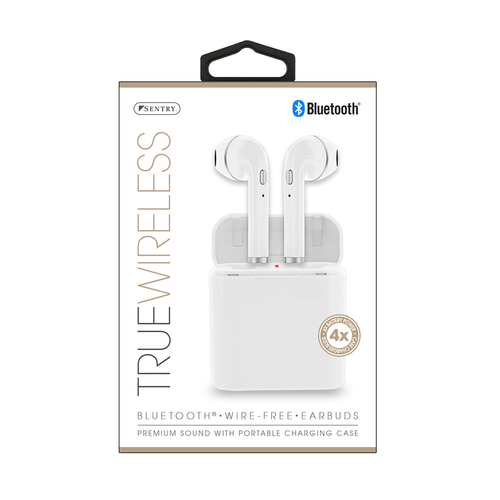 SENTRY BT979W Earbuds w/Charging Case Wireless Bluetooth White