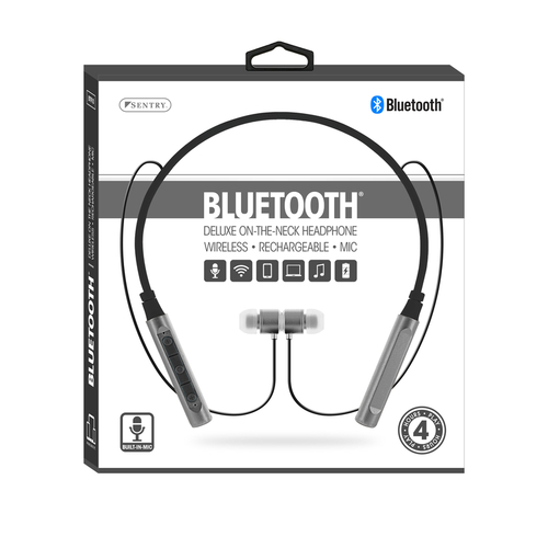 SENTRY BT910 Behind-the-Neck Headphones Wireless Bluetooth Black/Silver