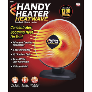 Handy Heater HEATP-MC1 Parabolic Space Heater Heatwave Ceramic Black/Red