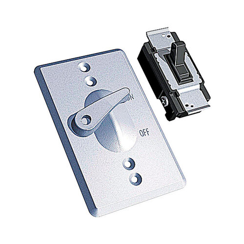 Switch Cover With Switch Rectangle Zinc 1 gang For 1 Toggle Switch Silver