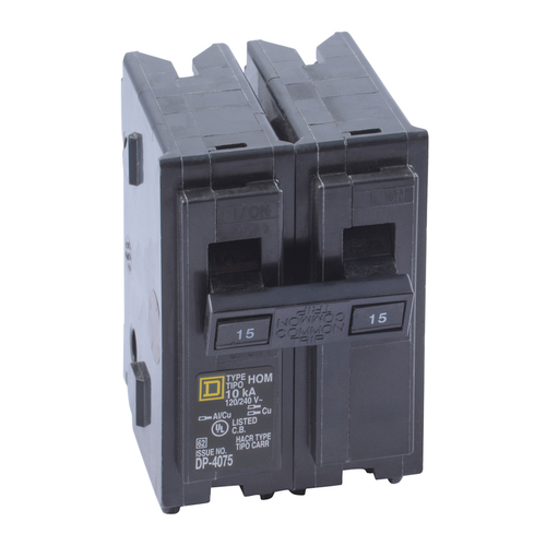 Square D HOM215C Circuit Breaker HomeLine 15 amps Standard 2-Pole