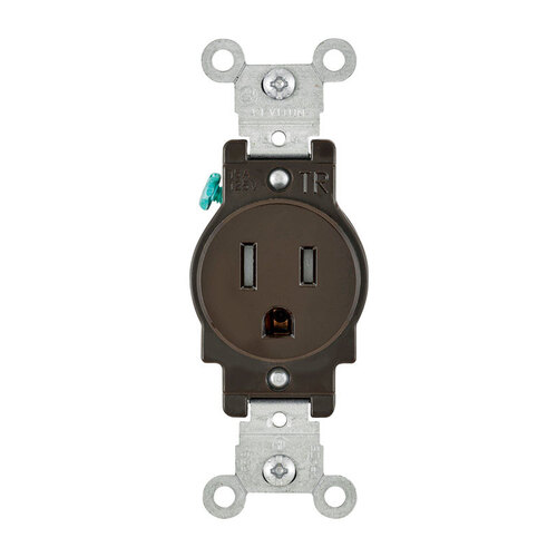 Outlet 15 amps 125 V Single Brown 5-15R Brown