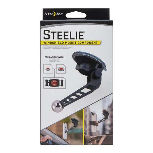Nite Ize STWS-01-R8 Windshield Cell Phone Mount Steelie Black/Silver For All Mobile Devices Black/Silver