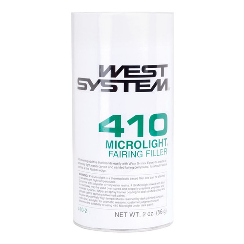 West System 410-2 Fairing Filler Microlight Low Strength Microfibers 2 oz Tan