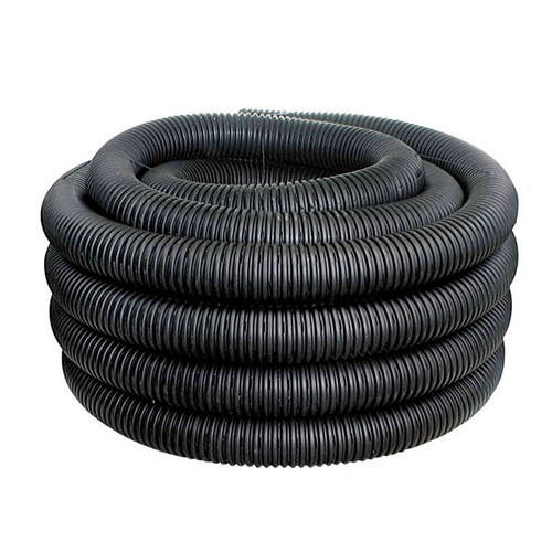 Corrugated Drainage Tubing with Sock 3" D X 100 ft. L Polyethylene Slotted Corrugated Drainage Tubing with So