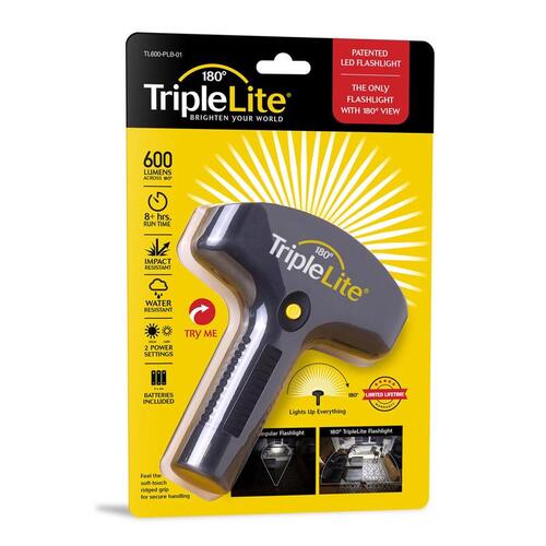 Triplelite TL600-PLB-01 Flashlight 180 Degree Large 565 lm Black LED AA Battery Black