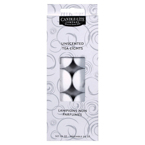 Candle Lite White Unscented Tea Light 1.5" D White - pack of 12