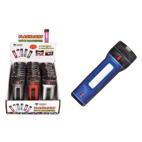 Flashlight w/Magnifier Assorted LED Assorted