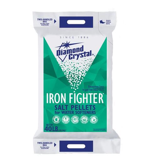 Cargill, Inc 100012408 Iron Fighter Salt Pellets, 40 lb Bag, Crystalline Solid, Halogen