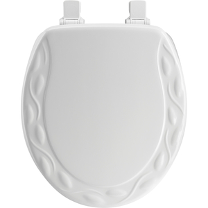 Mayfair by Bemis 34EC 000 Toilet Seat Never Loosens Round White Molded Wood Gloss
